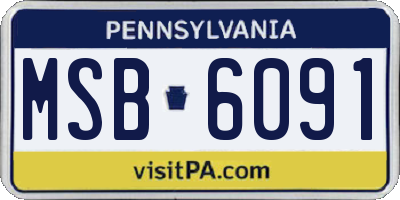 PA license plate MSB6091