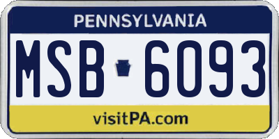 PA license plate MSB6093