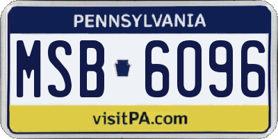 PA license plate MSB6096