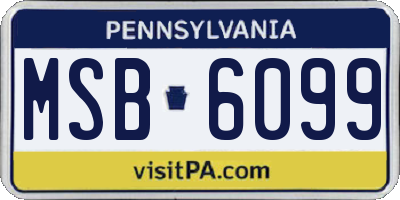 PA license plate MSB6099