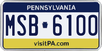 PA license plate MSB6100