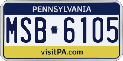 PA license plate MSB6105