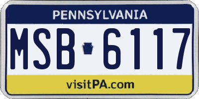 PA license plate MSB6117