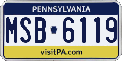 PA license plate MSB6119