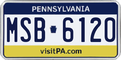 PA license plate MSB6120