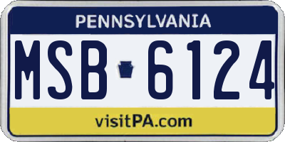 PA license plate MSB6124