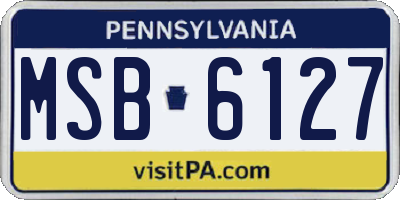 PA license plate MSB6127