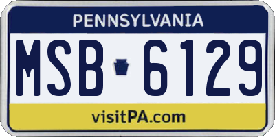 PA license plate MSB6129