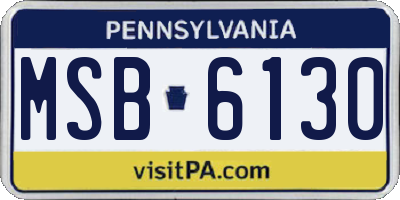 PA license plate MSB6130