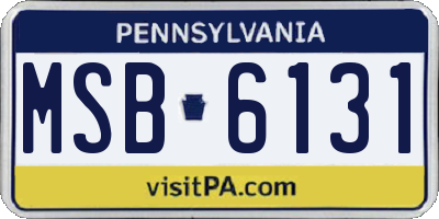 PA license plate MSB6131