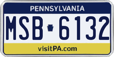 PA license plate MSB6132