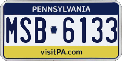 PA license plate MSB6133