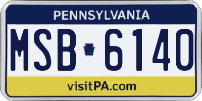 PA license plate MSB6140