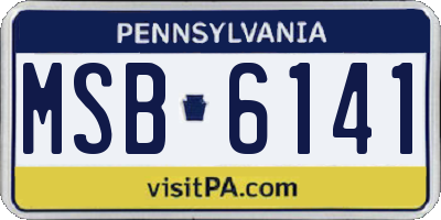 PA license plate MSB6141