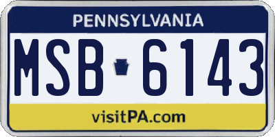 PA license plate MSB6143