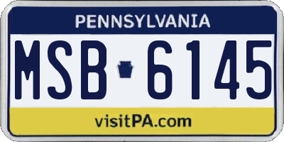 PA license plate MSB6145
