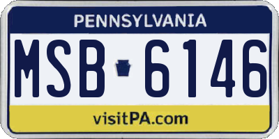 PA license plate MSB6146