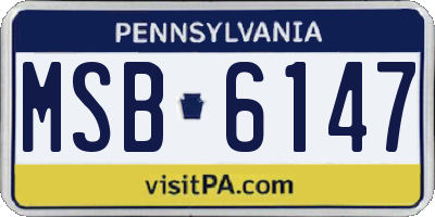 PA license plate MSB6147