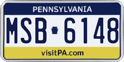 PA license plate MSB6148