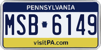 PA license plate MSB6149