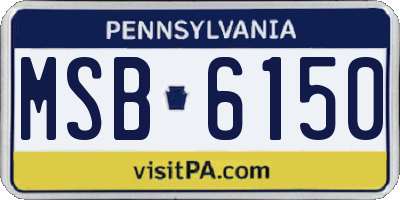 PA license plate MSB6150