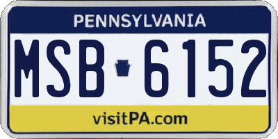 PA license plate MSB6152