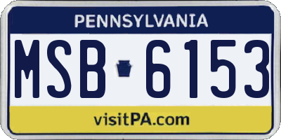 PA license plate MSB6153