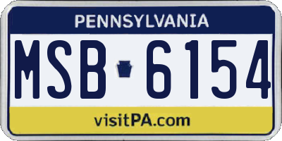 PA license plate MSB6154