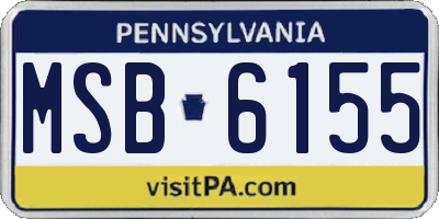 PA license plate MSB6155