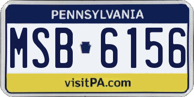 PA license plate MSB6156