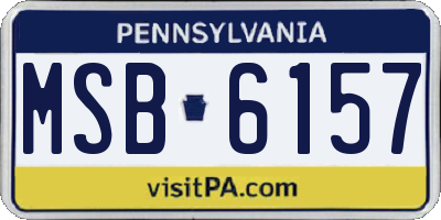 PA license plate MSB6157