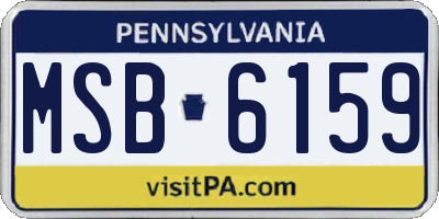 PA license plate MSB6159