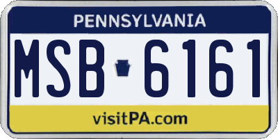 PA license plate MSB6161
