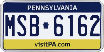 PA license plate MSB6162