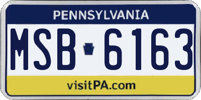 PA license plate MSB6163