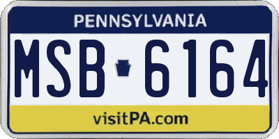 PA license plate MSB6164
