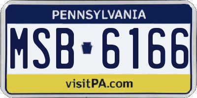 PA license plate MSB6166