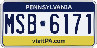 PA license plate MSB6171