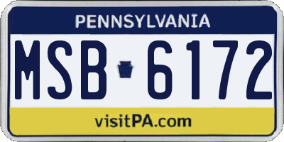 PA license plate MSB6172