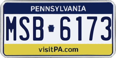 PA license plate MSB6173