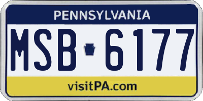 PA license plate MSB6177