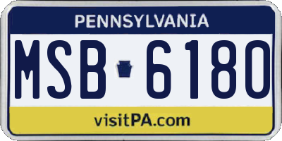 PA license plate MSB6180