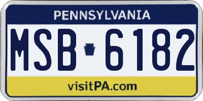 PA license plate MSB6182