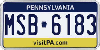 PA license plate MSB6183