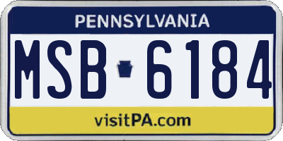 PA license plate MSB6184