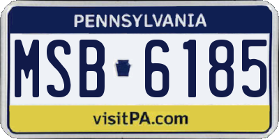 PA license plate MSB6185