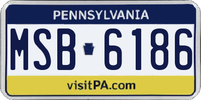 PA license plate MSB6186