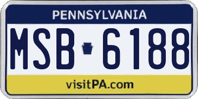 PA license plate MSB6188