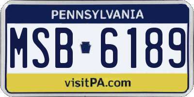 PA license plate MSB6189