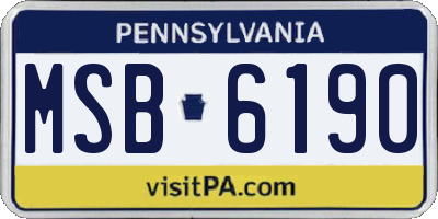 PA license plate MSB6190